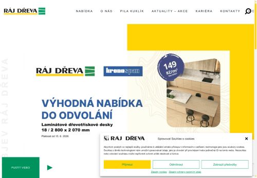 Webové stránky Pila Kuklík s.r.o., Kuklík