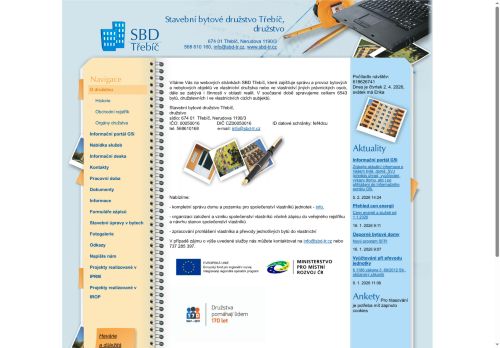 Stavební bytové družstvo Třebíč, družstvo nabízí práci na pozici TECHNIK BYTOVÉ SPRÁVY (M/Ž) v obci Třebíč