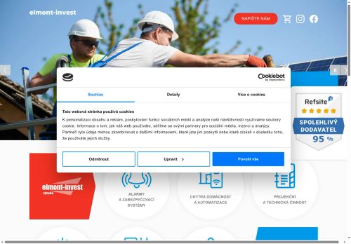 Webové stránky elmont-invest montáže s.r.o., Žďár nad Sázavou