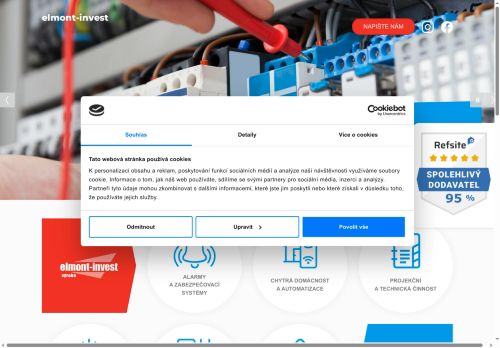 Webové stránky elmont-invest montáže s.r.o., Žďár nad Sázavou