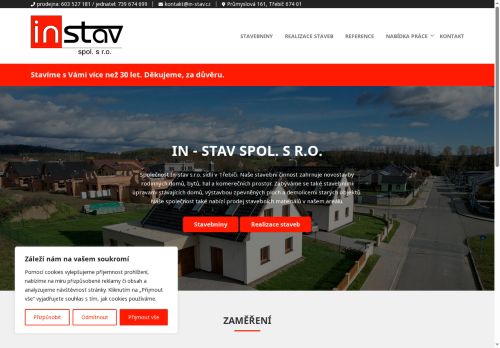 In-stav spol. s r.o. nabízí práci na pozici Zedník (M/Ž) v obci Třebíč