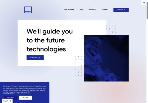 Webové stránky DEL a.s., Žďár nad Sázavou