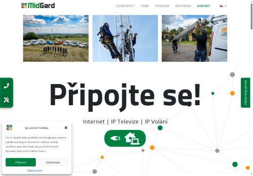 Webové stránky MIDGARD Networks s.r.o., Třebíč