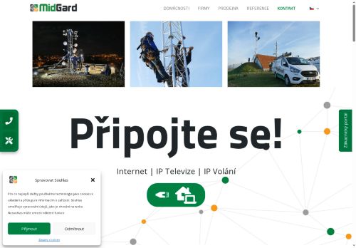 Webové stránky MIDGARD Networks s.r.o., Třebíč