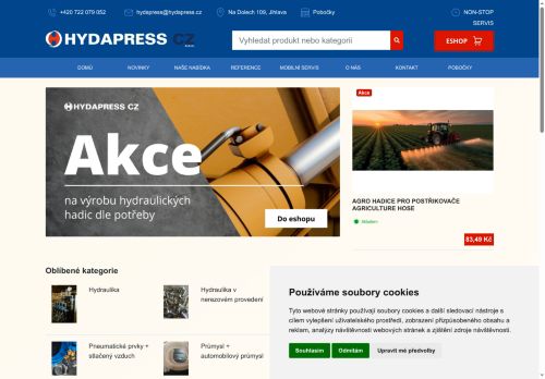 Webové stránky HYDAPRESS CZ s.r.o., Jaroměřice nad Rokytnou
