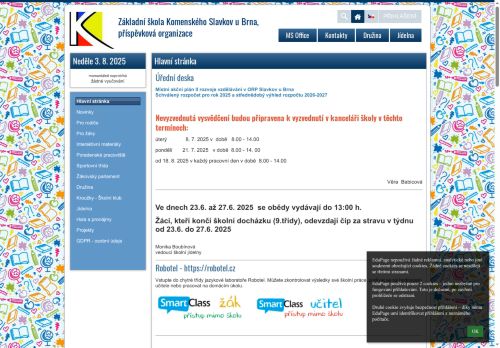 Zobrazit webové stránky Tělecvična a hala ZŠ Komenského
