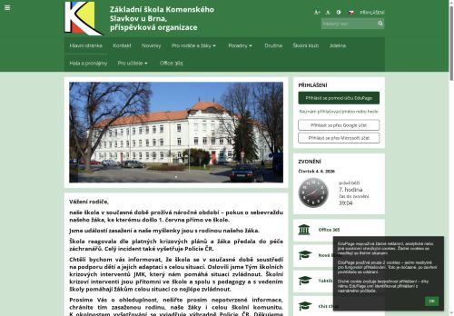 Zobrazit webové stránky Tělecvična a hala ZŠ Komenského