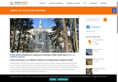 Webové stránky Domov Božice, příspěvková organizace, Božice