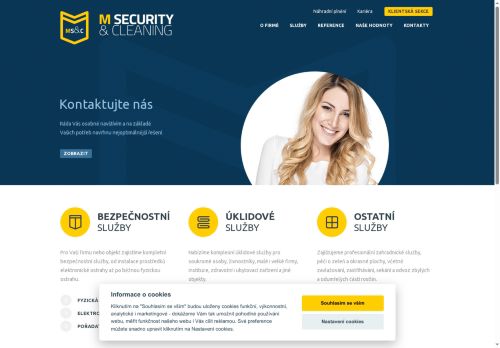 Webové stránky M Security and Cleaning s.r.o., Kladno