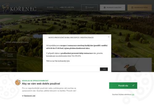 Zobrazit webové stránky Golfové hřiště Kořenec Golf & Ski Resort