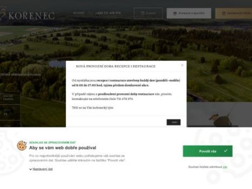 Golfové hřiště Kořenec Golf & Ski Resort