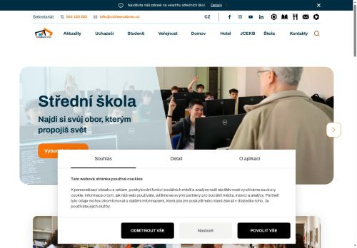 Střední škola informatiky, poštovnictví a finančnictví Brno, příspěvková organizace nabízí práci na pozici Uklízečka v obci Brno