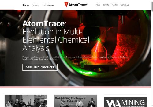 Webové stránky AtomTrace s.r.o., Brno
