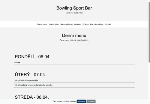 Zobrazit webové stránky Bowling Sport Bar