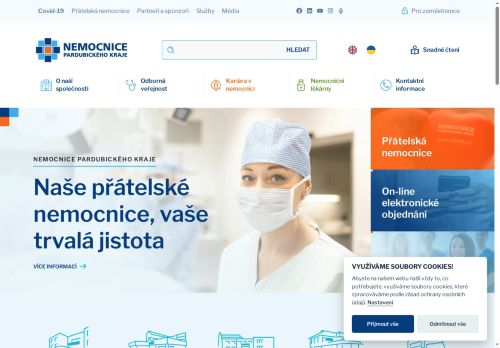 Webové stránky Nemocnice Pardubického kraje, a.s., Litomyšl