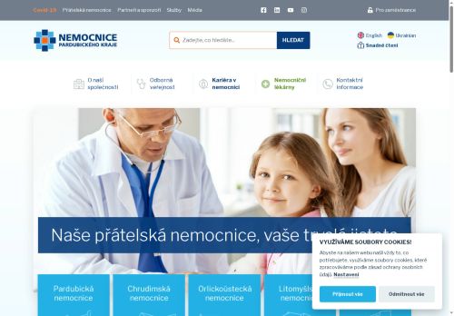 Nemocnice Pardubického kraje, a.s. nabízí práci na pozici Lékař/ka v obci Litomyšl