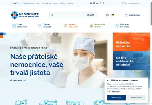Webové stránky Nemocnice Pardubického kraje, a.s., Litomyšl