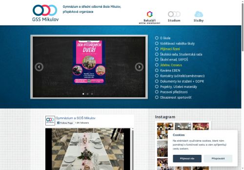 Webové stránky Gymnázium a střední odborná škola Mikulov, příspěvková organizace, Mikulov