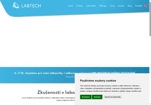 Webové stránky LABTECH, s.r.o., Klatovy