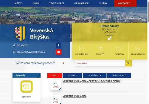 Zobrazit webové stránky Městský úřad Veverská Bítýška