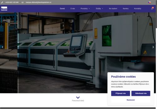 Webové stránky BEXIM PALETTEN s.r.o., Kostelec na Hané