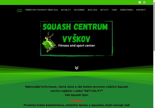 Zobrazit webové stránky Squashcentrum 