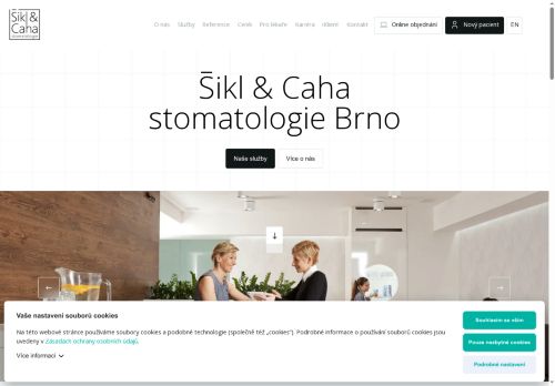 Webové stránky Šikl & Caha stomatologie s.r.o., Brno