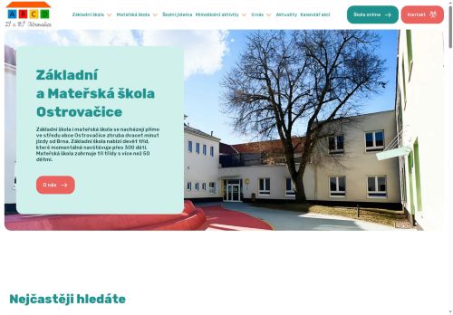 Webové stránky ZŠ a MŠ Ostrovačice, Ostrovačice