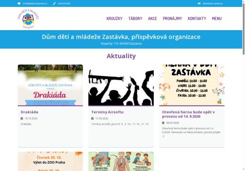 Zobrazit webové stránky Dům dětí a mládeže Zastávka