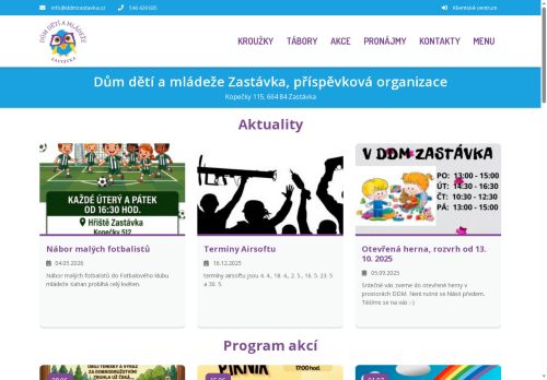 Zobrazit webové stránky Dům dětí a mládeže Zastávka