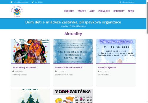 Zobrazit webové stránky Dům dětí a mládeže Zastávka