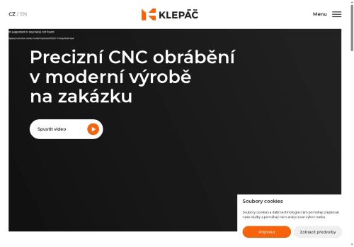 Webové stránky KLEPÁČ Production, s.r.o., Blansko