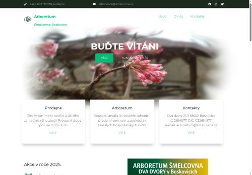 Zobrazit webové stránky Arboretum Šmelcovna