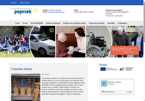 Zobrazit webové stránky Klub PAPRSEK Vyškov 