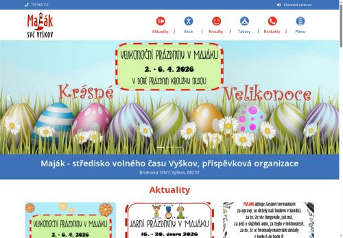 Zobrazit webové stránky Maják - Středisko volného času Vyškov, příspěvková organizace