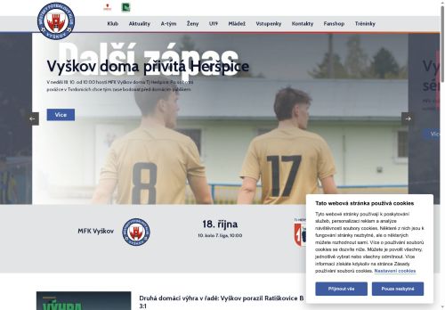 Zobrazit webové stránky Městský fotbalový klub Vyškov