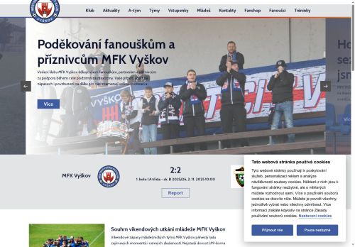 Zobrazit webové stránky Městský fotbalový klub Vyškov