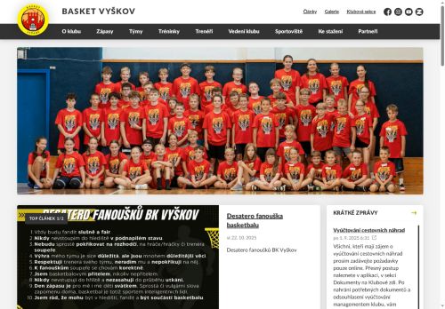 Zobrazit webové stránky Basket Vyškov
