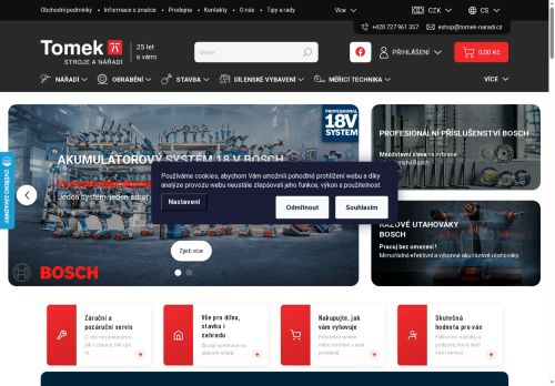 Zobrazit webové stránky Stroje a nářadí - TOMEK