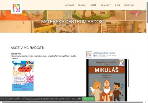 Zobrazit webové stránky Mateřské centrum Radost