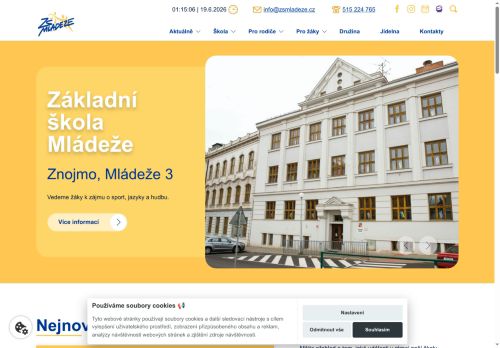 Základní škola, Znojmo, Mládeže 3 nabízí práci na pozici Učitel/ka na 2.st. ZŠ - aprobace HV - Inform. v obci Znojmo