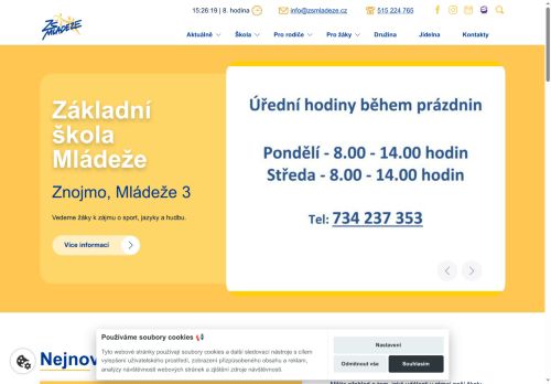 Webové stránky Základní škola, Znojmo, Mládeže 3, Znojmo