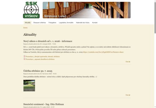 Zobrazit webové stránky Sportovně střelecký klub Vyškov