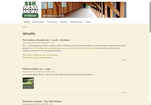 Zobrazit webové stránky Sportovně střelecký klub Vyškov
