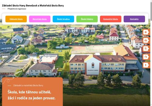 Webové stránky Základní škola Hany Benešové a Mateřská škola Bory, příspěvková organizace, Bory