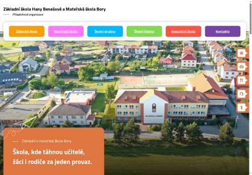 Webové stránky Základní škola Hany Benešové a Mateřská škola Bory, příspěvková organizace, Bory