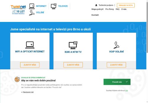 Zobrazit webové stránky Twistnet, s.r.o. – poskytovatel internetového připojení