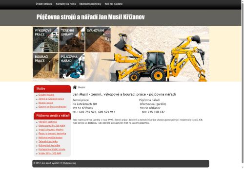 Zobrazit webové stránky Půjčovna strojů a nářadí Jan Musil Křižanov