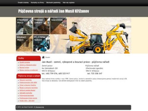 Půjčovna strojů a nářadí Jan Musil Křižanov