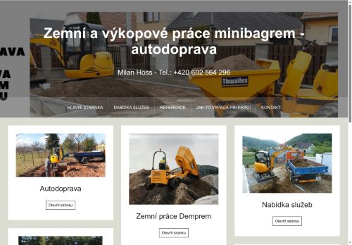 Zobrazit webové stránky Zemní a výkopové práce Milan Hoss